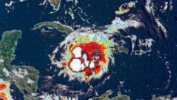 Tropical Storm Grace over Jamaica Tuesday morning.