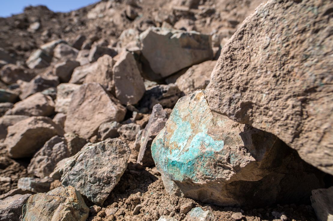 Copper ore is seen at Aynak in the Logar Province of Afghanistan on March 4, 2013. 