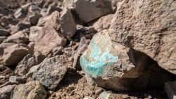 Copper ore is seen at Aynak in the Logar Province of Afghanistan on March 4, 2013.