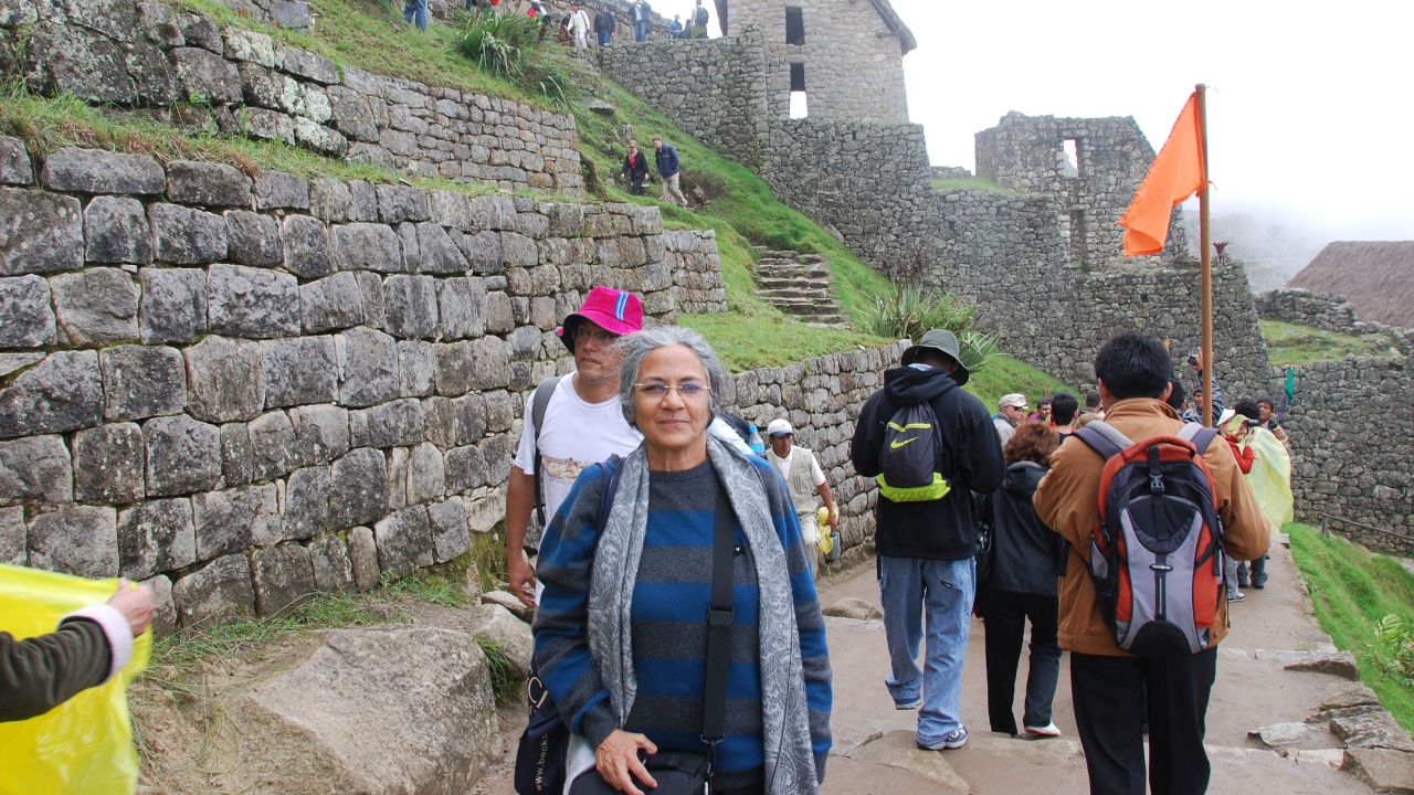 Dr. Sudha Mahalingam on a visit to Machu Picchu, Peru. 