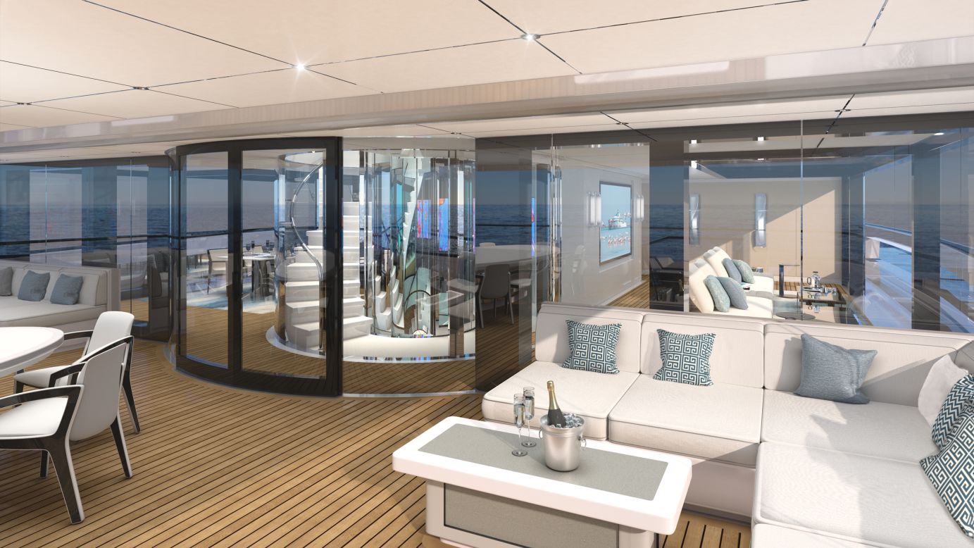 <strong>Multi-functional areas</strong>: The vessel's open plan areas are filled with convertible spaces, offering those on board much flexibility.