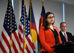 Colorado Secretary of State Jena Griswold speaks during a press conference about the Mesa County election breach investigation on Thursday, Aug. 12, 2021 in Denver. 