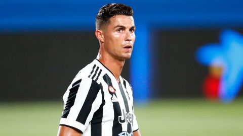 Juventus' Cristiano Ronaldo looks on during the Joan Gamper Trophy match between Barcelona and Juve at the Estadi Johan Cruyff on August 08, 2021 in Barcelona.