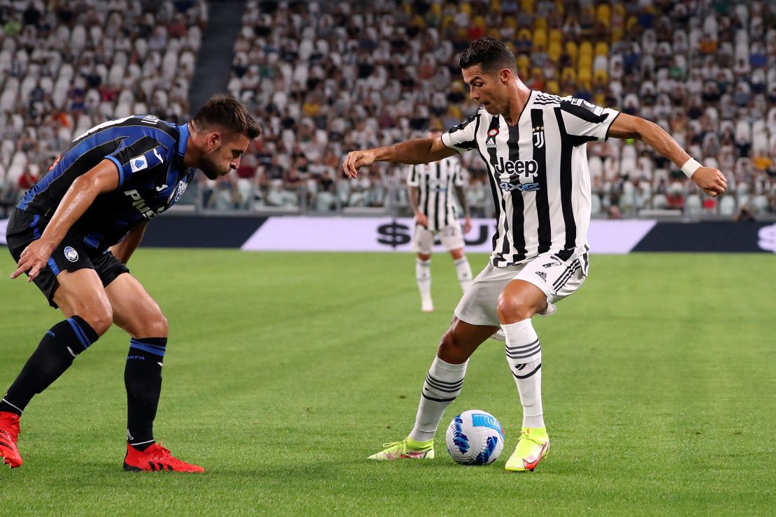 Ronaldo in action during the preseason friendly between Juve and Atalanta in Turin, Italy.