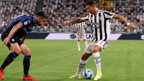 Ronaldo in action during the preseason friendly between Juve and Atalanta in Turin, Italy.