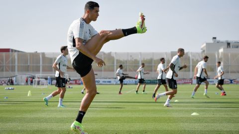 Ronaldo during a training session at JTC on August 12 in Turin.