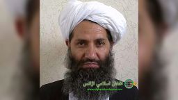 The leader of the Afghanistan Taliban, Haibatullah Akhundzada, is seen in this undated photo from an unknown location, released in 2016.