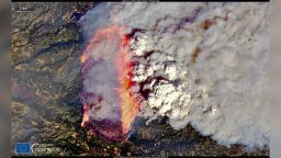 caldor fire copernicus satellite image