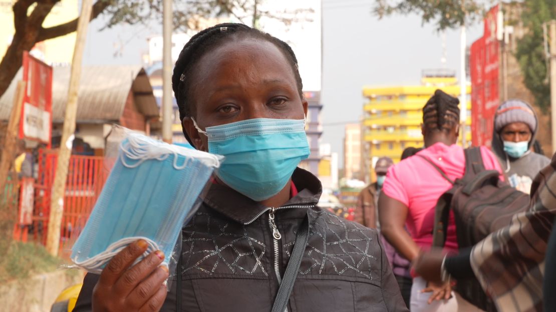 Jane Wangari Kahemu, a mask vendor in Nyeri