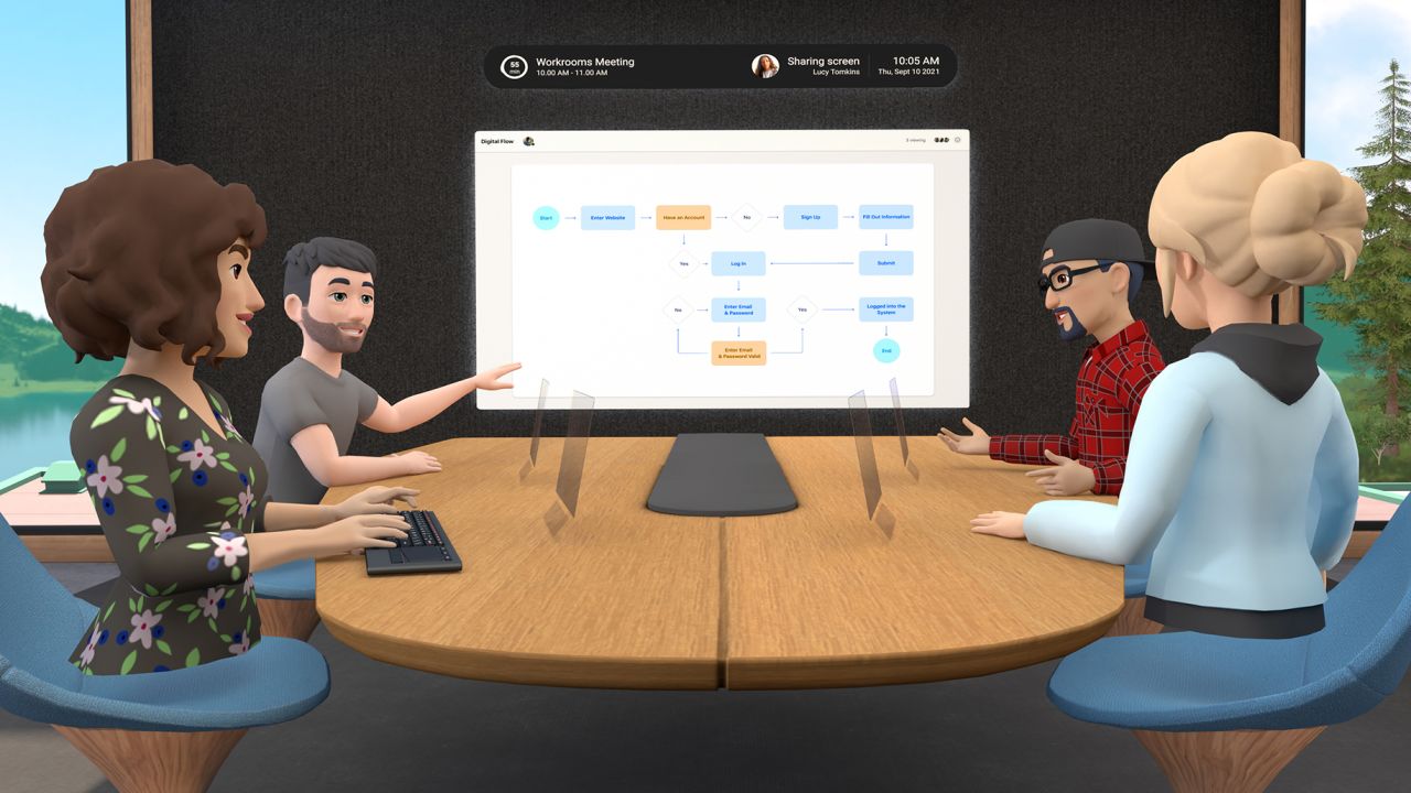 Horizon Workrooms allows up to 16 virtual avatars per meeting, with dozens more people able to join via video conference.