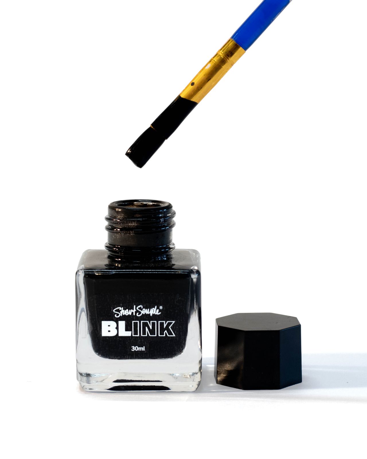 A close up of Blink, Stuart Semple's new "blackest black" ink.