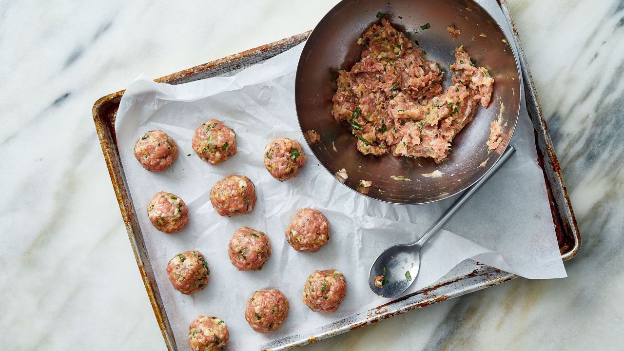 Meatballs are a classic pasta addition for a reason -- they're so good! If fresh is too much to tackle, just thaw out some frozen ones.