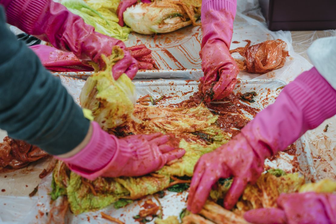  A kimchi-making festival in Goesan, South Korea, on November 7, 2020. Much of the factory-made kimchi eaten in South Korea now comes from China.