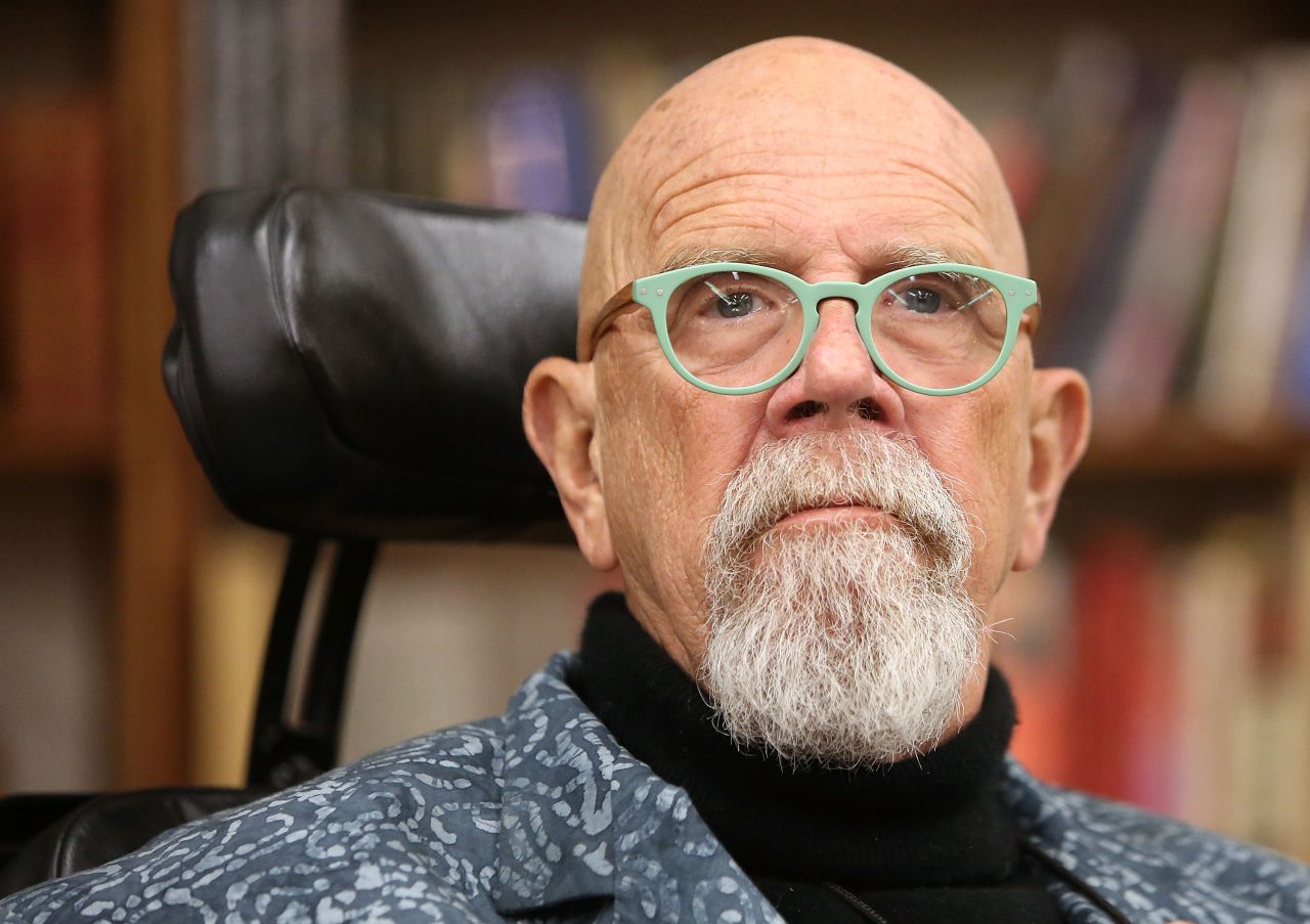 Chuck Close pictured at the Strand Bookstore in New York City in 2014.