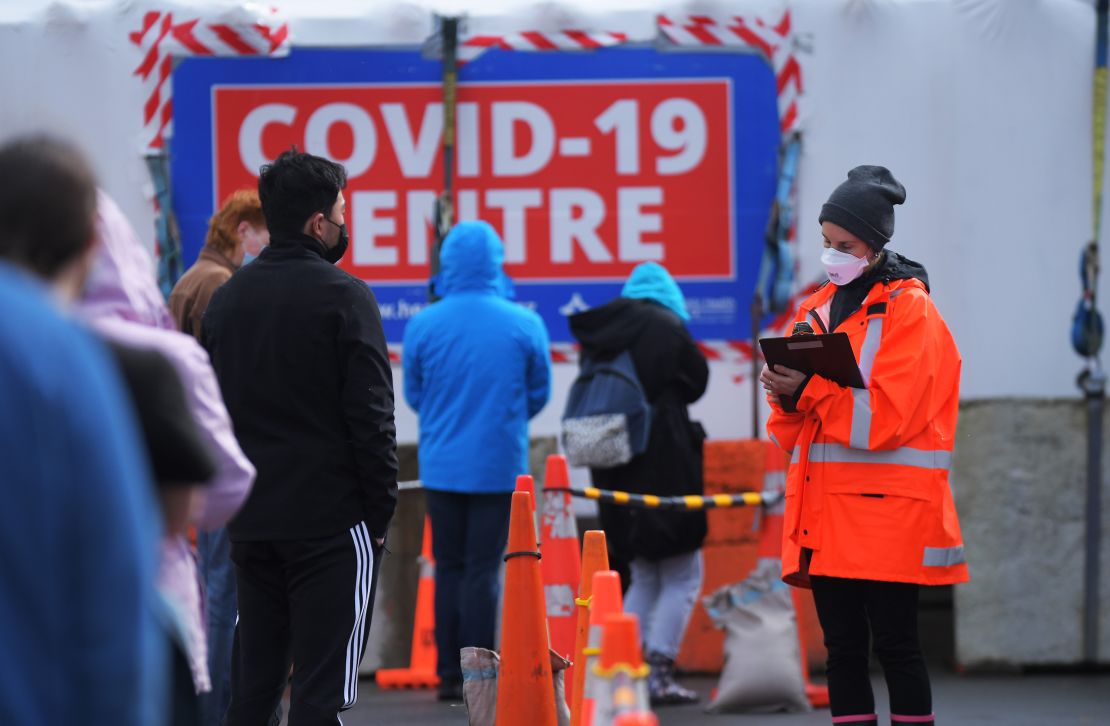 There were lines for  Covid-19 testing in Wellington on Friday.
