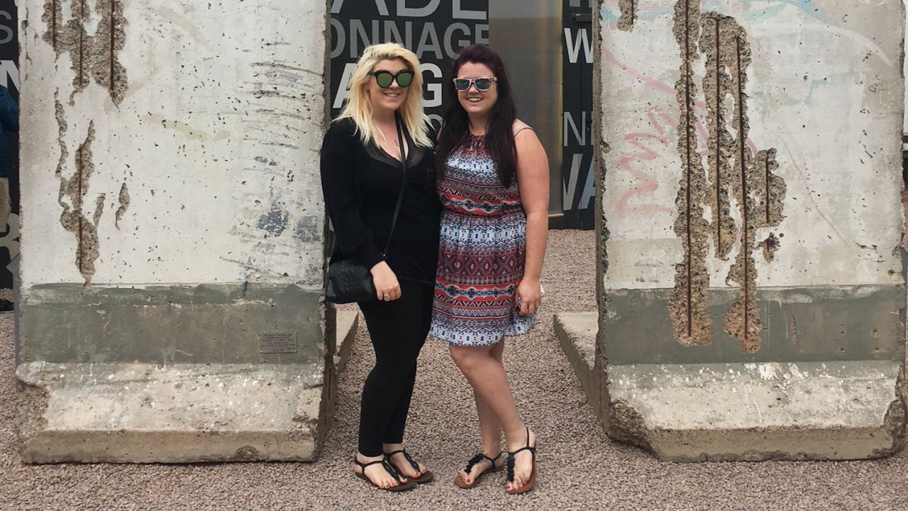Natasha (left) and Kyrie visited Berlin in June 2017 as their relationship blossomed.