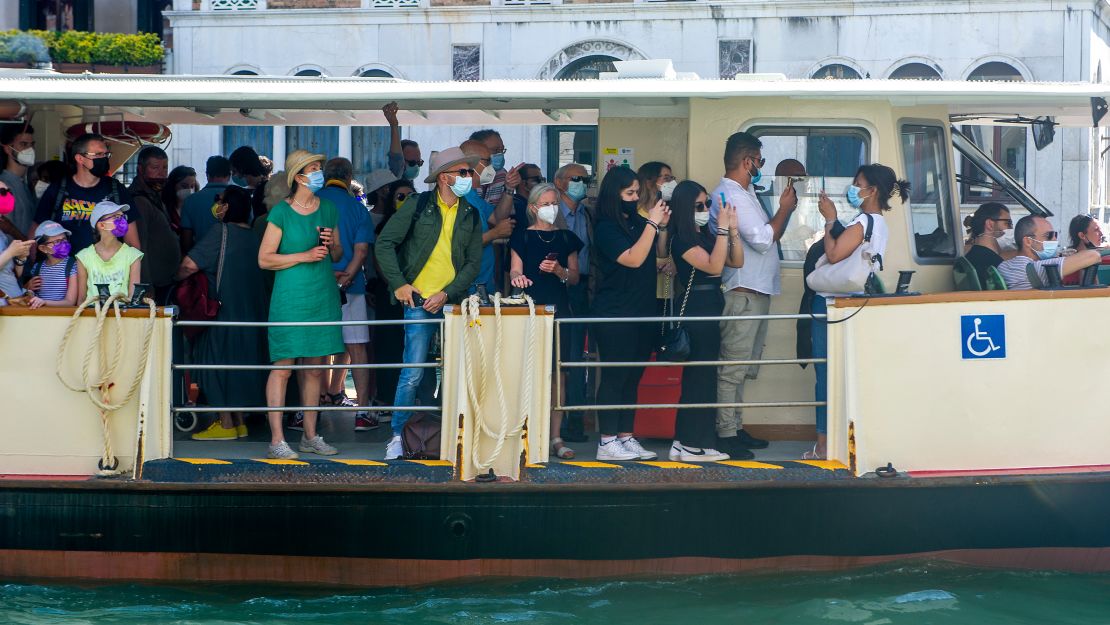 Tourists in Venice during the summer.