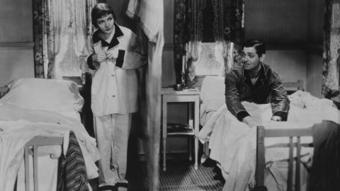 Clark Gable and Claudette Colbert starred in "It Happened One Night," a 1934 movie that swept the Oscars.