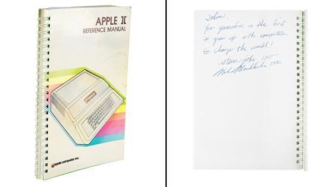The Apple II manual signed by Steve Jobs and Mike Markkula, an early investor in Apple.