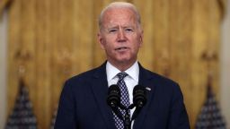 WASHINGTON, DC - AUGUST 20: U.S. President Joe Biden delivers remarks on the U.S. military's ongoing evacuation efforts in Afghanistan from the East Room of the White House on August 20, 2021 in Washington, DC. The White House announced earlier that the U.S. has evacuated almost 14,000 people from Afghanistan since the end of July. (Photo by Anna Moneymaker/Getty Images)