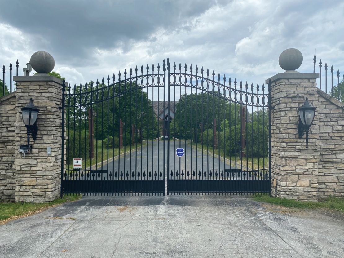 The entrance to R. Kelly's former home in Olympia Fields, Illinois.