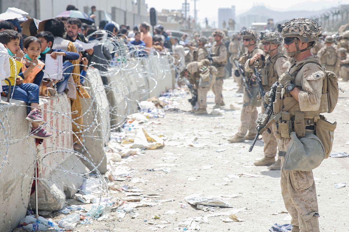 US Marines at Kabul airport on August 20.