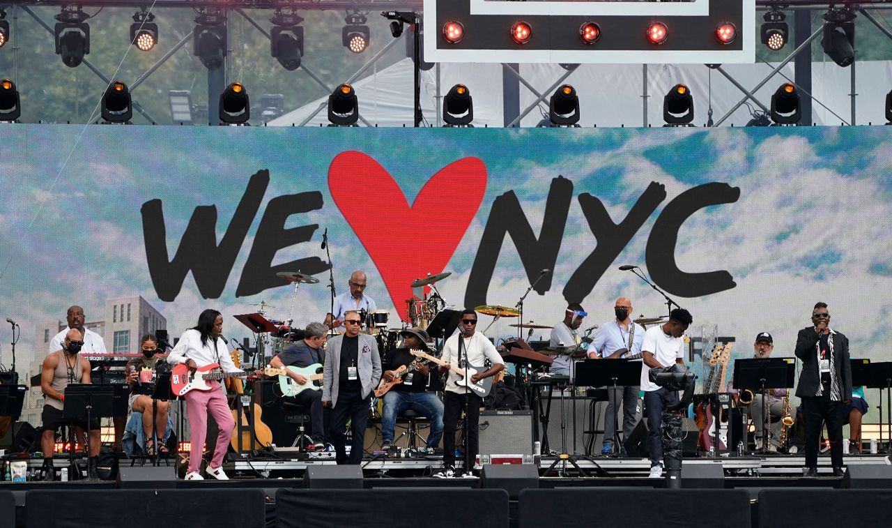 Earth, Wind and Fire perform a soundcheck ahead of the concert on August 21. 