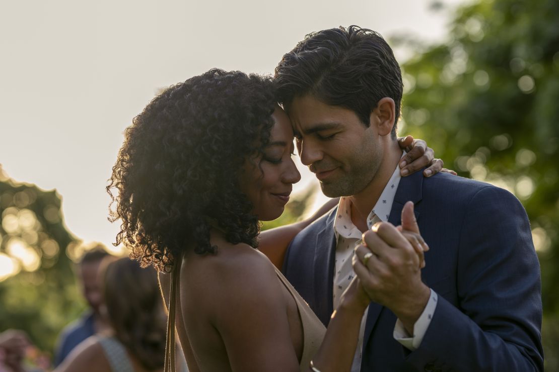 (From left) Betty Gabriel as Sophie Brewer and Adrian Grenier as Nick Brewer star in "Clickbait." 