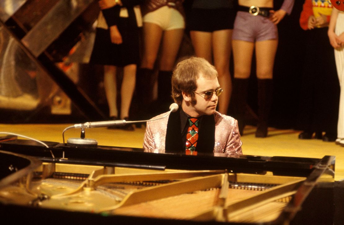 Elton John performs on "Top of the Pops," April 1, 1972.