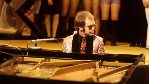 Elton John performs on "Top of the Pops," April 1, 1972.