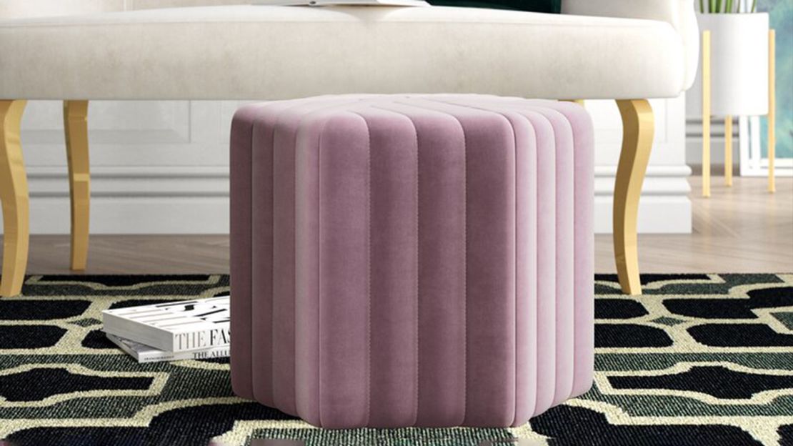 Gold Flamingo Teen Talia 19.7-Inch Wide Ottoman