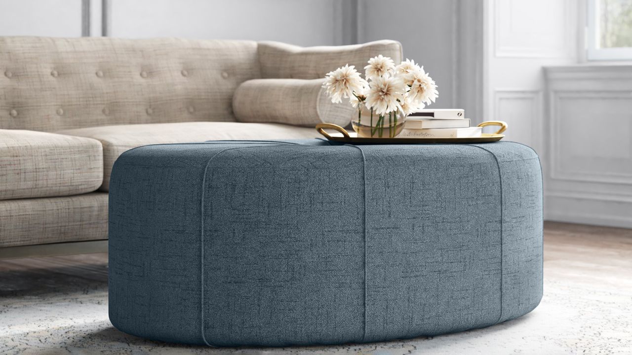 Kelly Clarkson Home Christopher 48.5-Inch Wide Tufted Oval Cocktail Ottoman