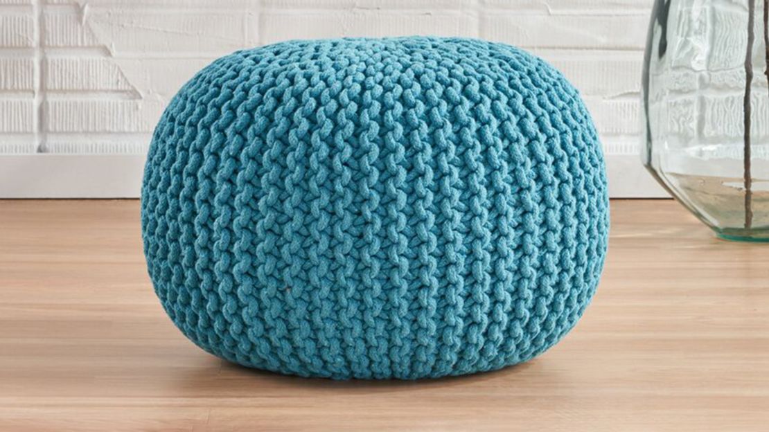 Mistana Guion 20-Inch Wide Round Pouf Ottoman