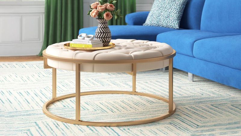 Gold round deals ottoman