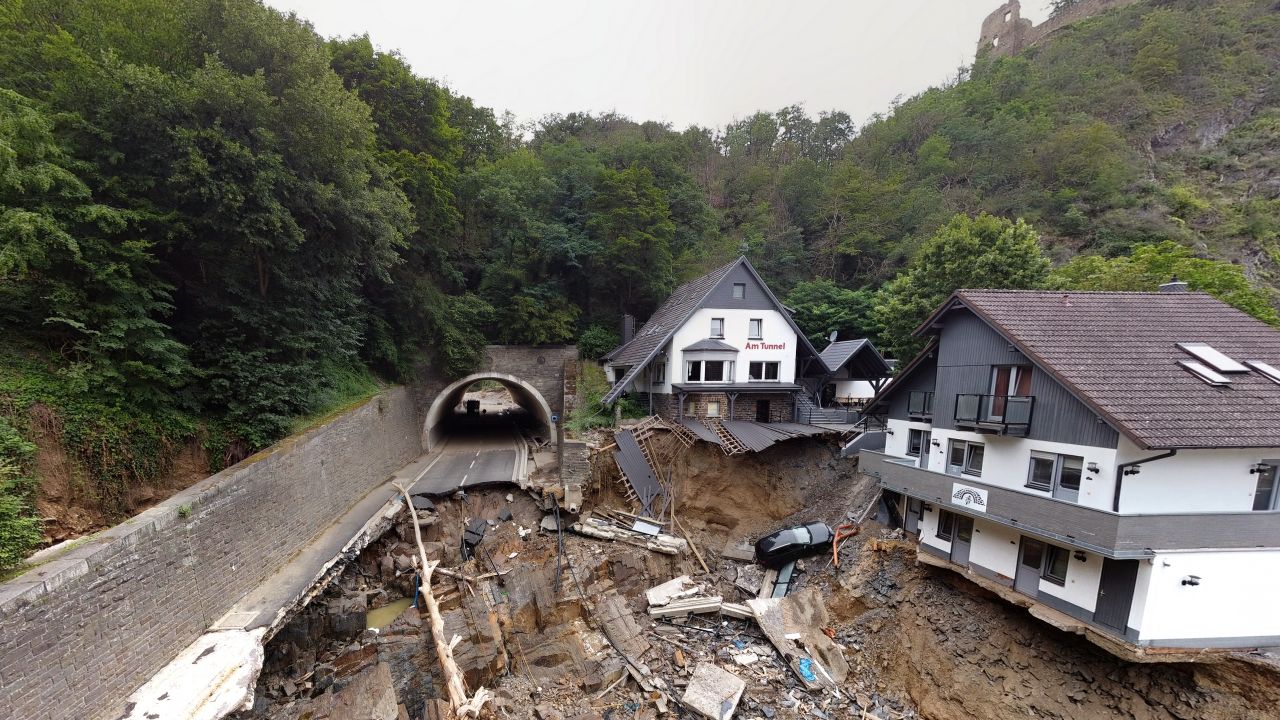 Flooding in July damaged the main road leading through the Ahr river valley in Germany.