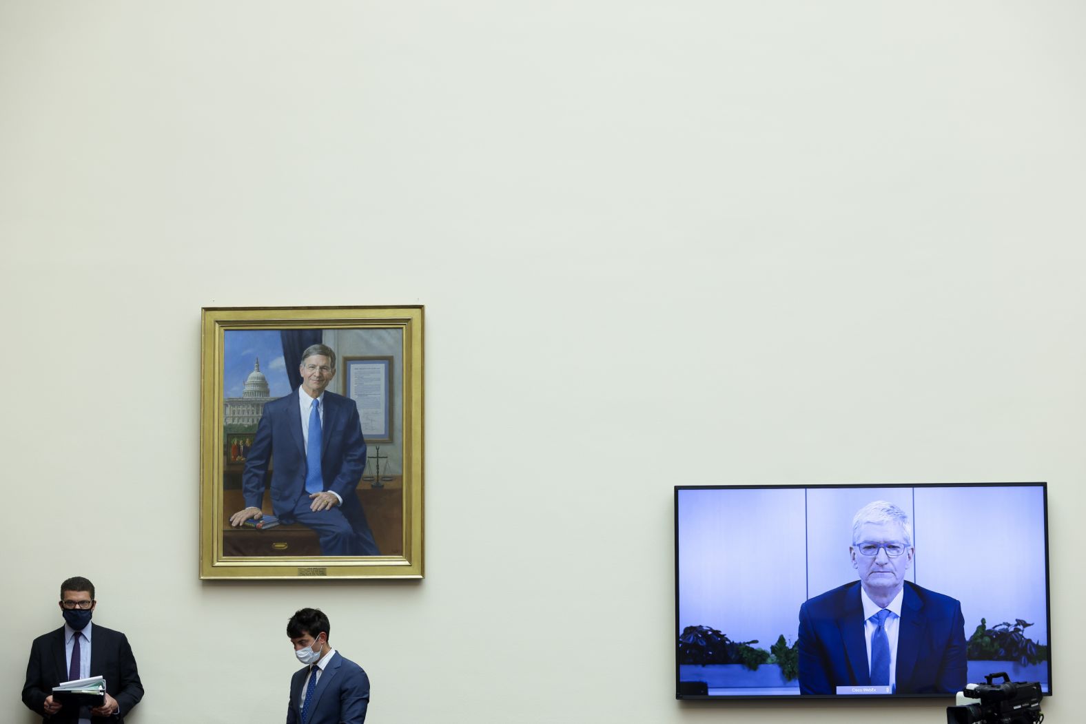Cook speaks via video conference at a House Judiciary subcommittee hearing on online platforms and market power in July 2020.