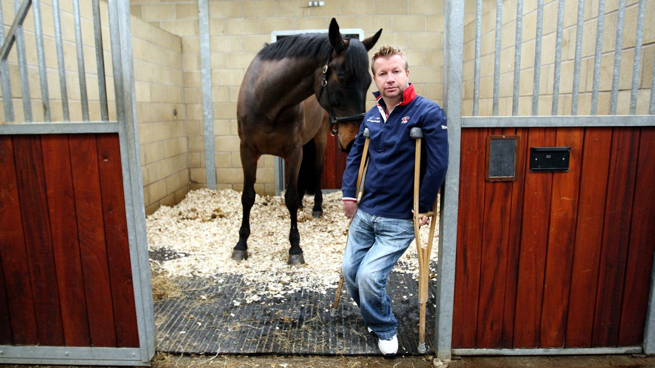 Great Britain Para-Equestrian Dressage athlete Lee Pearson with his late horse, Gentleman.