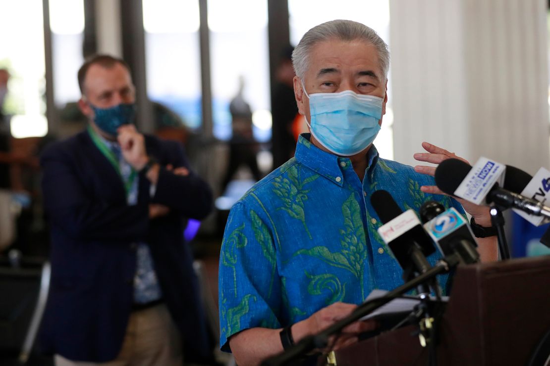 Hawaii Governor David Ige speaking at a news conference in 2020. 