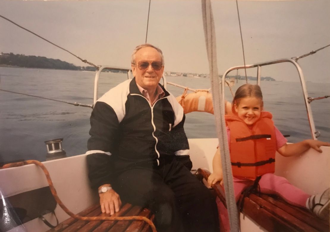 Karolina Jurzyk with her grandfather Stanislaw, who discovered the sisters in hiding when he was 12. He died earlier this year.