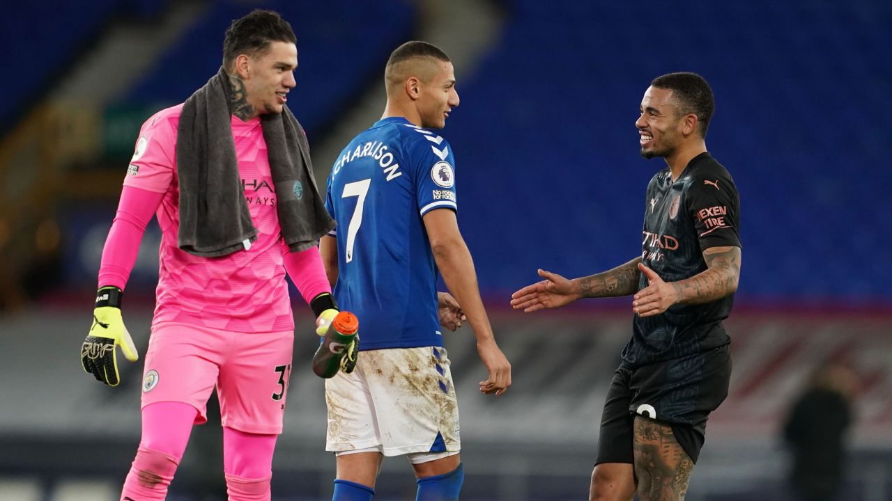 Richarlison of Everton (middle) and Gabriel Jesus (right) and Ederson (left) of Manchester City would not be able to travel to appear for Brazil.