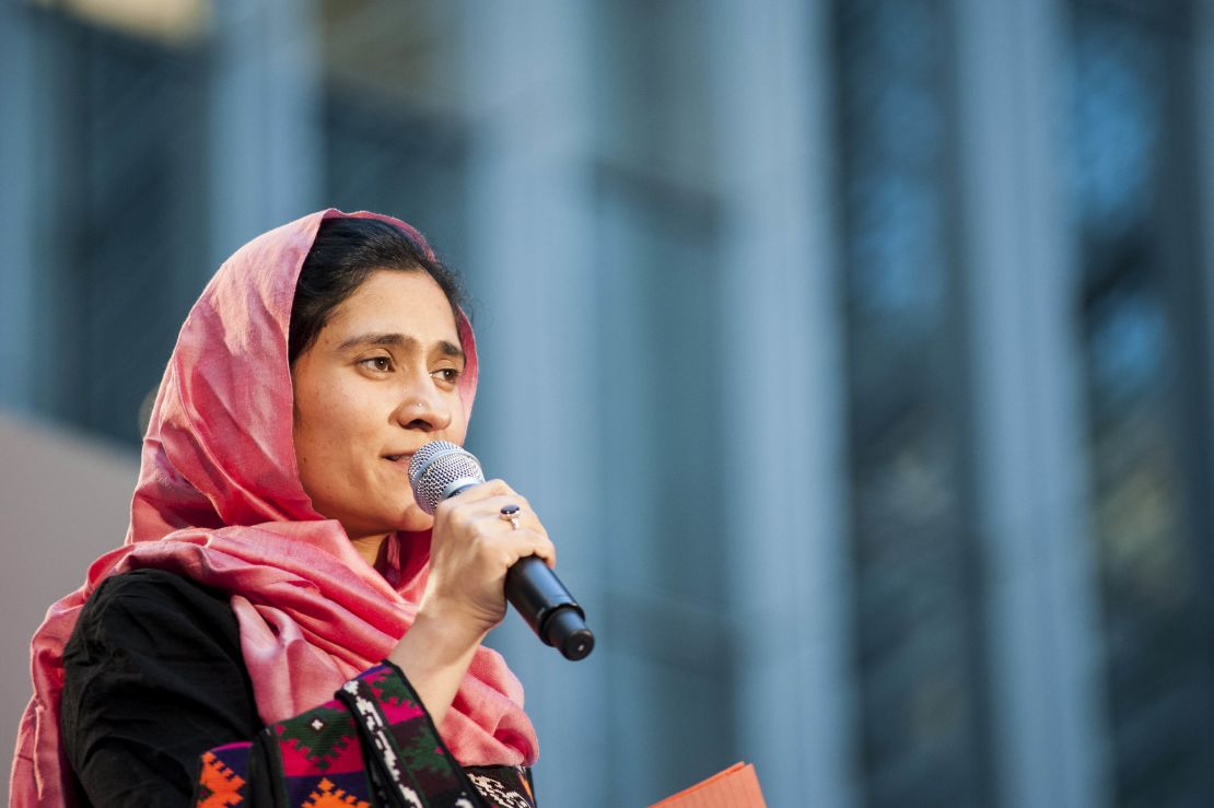 Shabana Basij-Rasikh speaks during the Girl Rising: A Rally for Girls and Women screening at The World Bank on April 18, 2013 in Washington, DC.