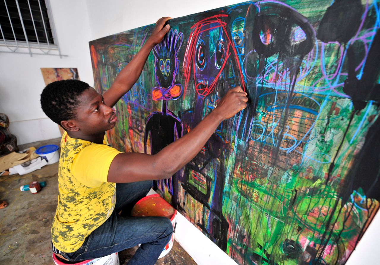 Paintings by Ivorian artist Aboudia have been critically acclaimed at international auctions all over the world.