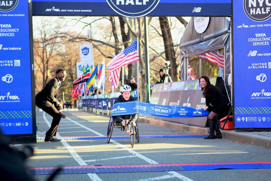 McFadden finished first in the women's wheelchair category of the 2019 New York City Half.