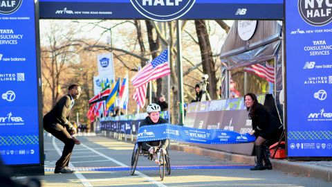 McFadden finished first in the women's wheelchair category of the 2019 New York City Half.