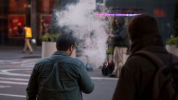 A person exhales vapor while using an electronic cigarette device in New York, U.S., on Wednesday, Jan. 8, 2020. Photographer: Michael Nagle/Bloomberg via Getty Images