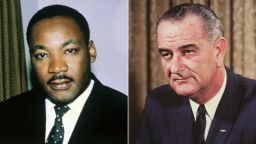 Martin Luther King Jr. and Former president Lyndon B. Johnson
