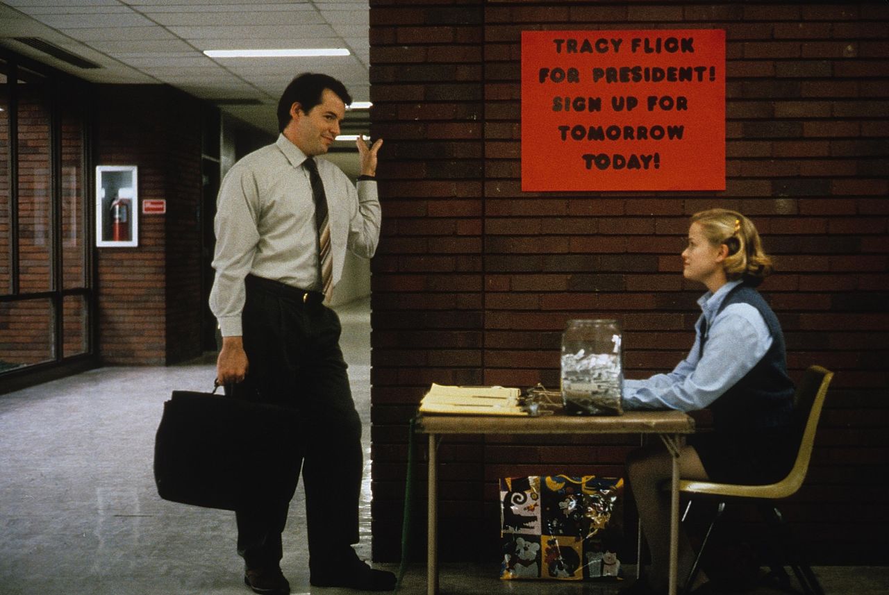 <strong>"Election"</strong>: Reese Witherspoon plays Tracy Flick, a type-A, straight-A over-achiever who is determined to become class president in this late '90s dark comedy. <strong>(Hulu)</strong>