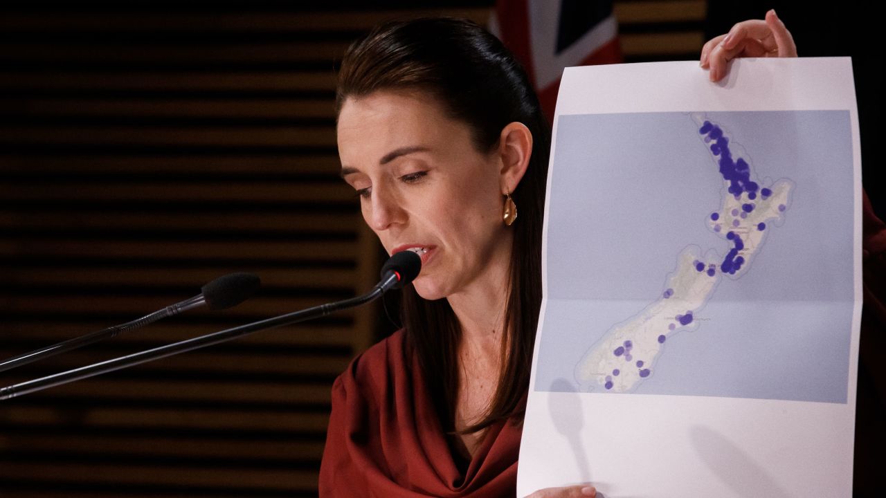 New Zealand Prime Minister Jacinda Ardern talks to the media at a press conference on August 23, 2021 in Wellington, New Zealand.