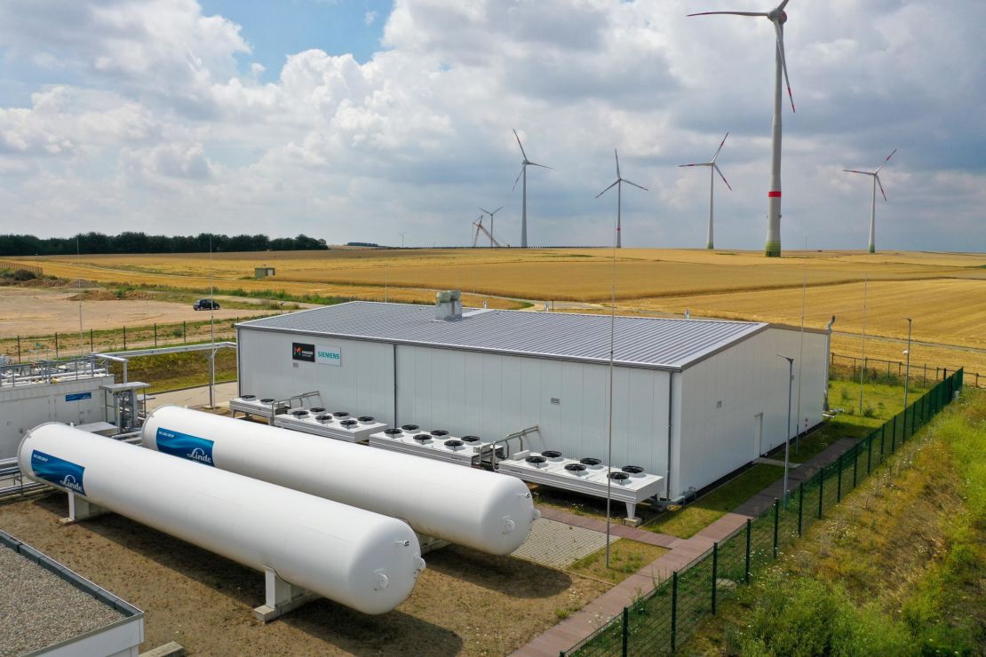 A hydrogen electrolysis plant operated by Linde AG, in Mainz, Germany, on July 17, 2020. 