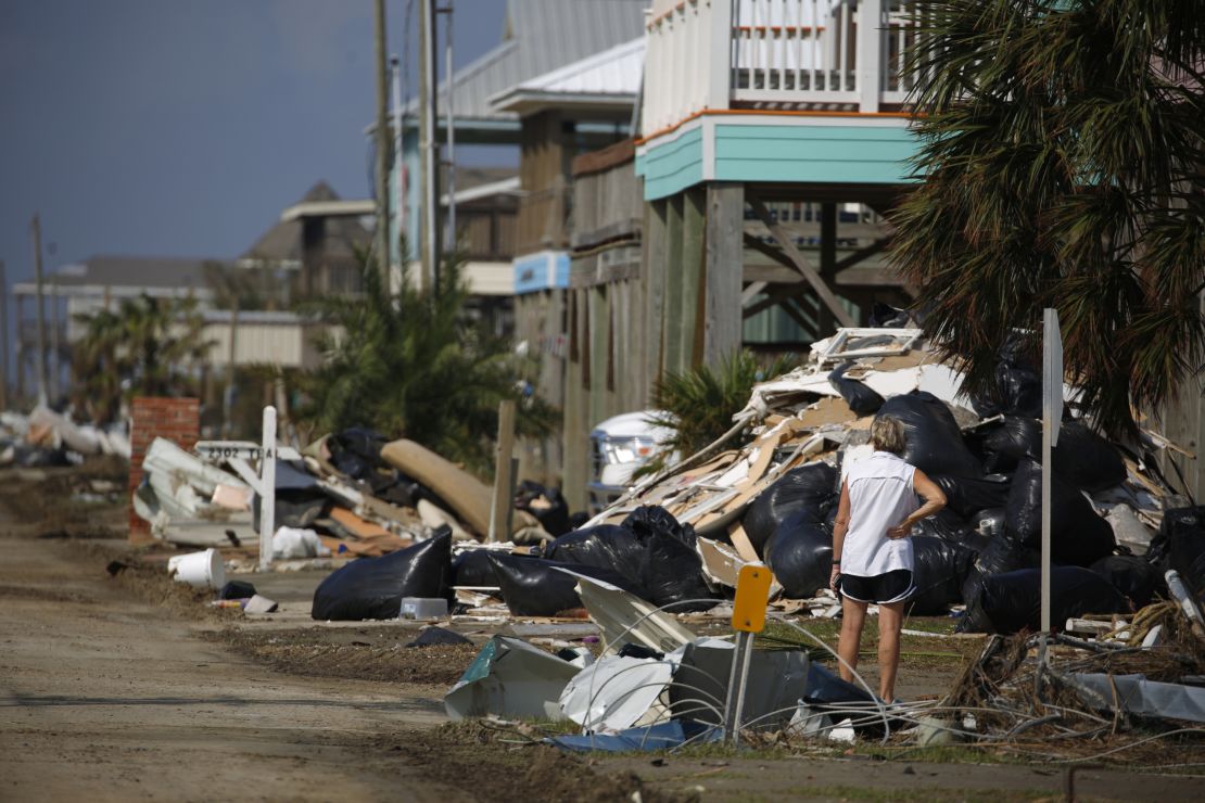 The aftermath of Hurricane Delta in Holly Beach, Louisiana, on Oct. 11, 2020. Delta weakened to a tropical depression as it moved inland over northeastern Louisiana, drenching an area still recovering from the onslaught of Hurricane Laura. 